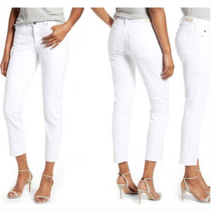 AG Classic Prima Cigarette Leg White Denim Skinny Jeans Sz 30R